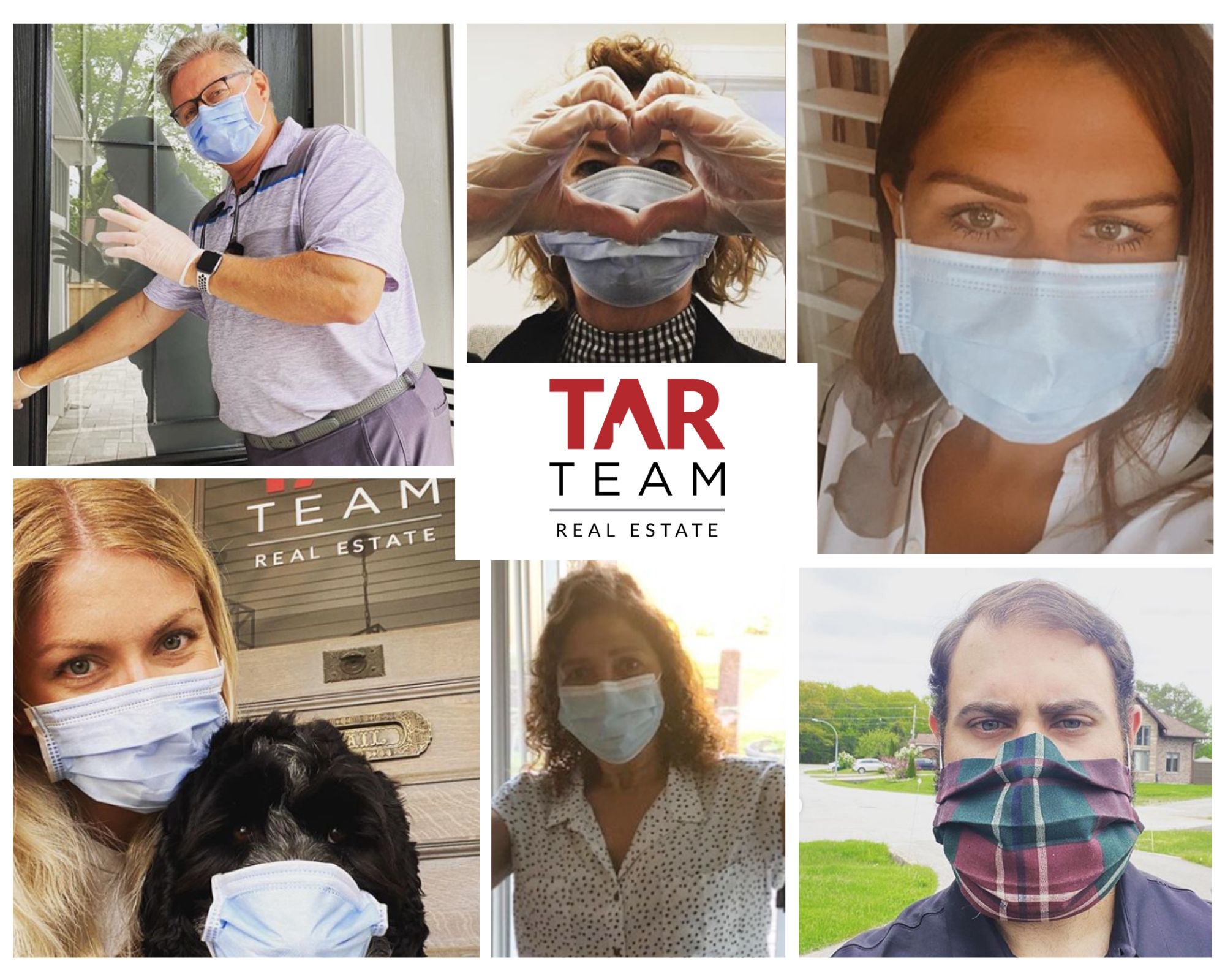 Tar Team wearing face masks to to protect clients from COVID-19 during showings